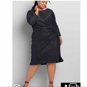 NWT Lane Bryant Ruched Side Sparkle Dress